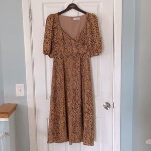 Wayf Faux Wrap Leopard Print Dress